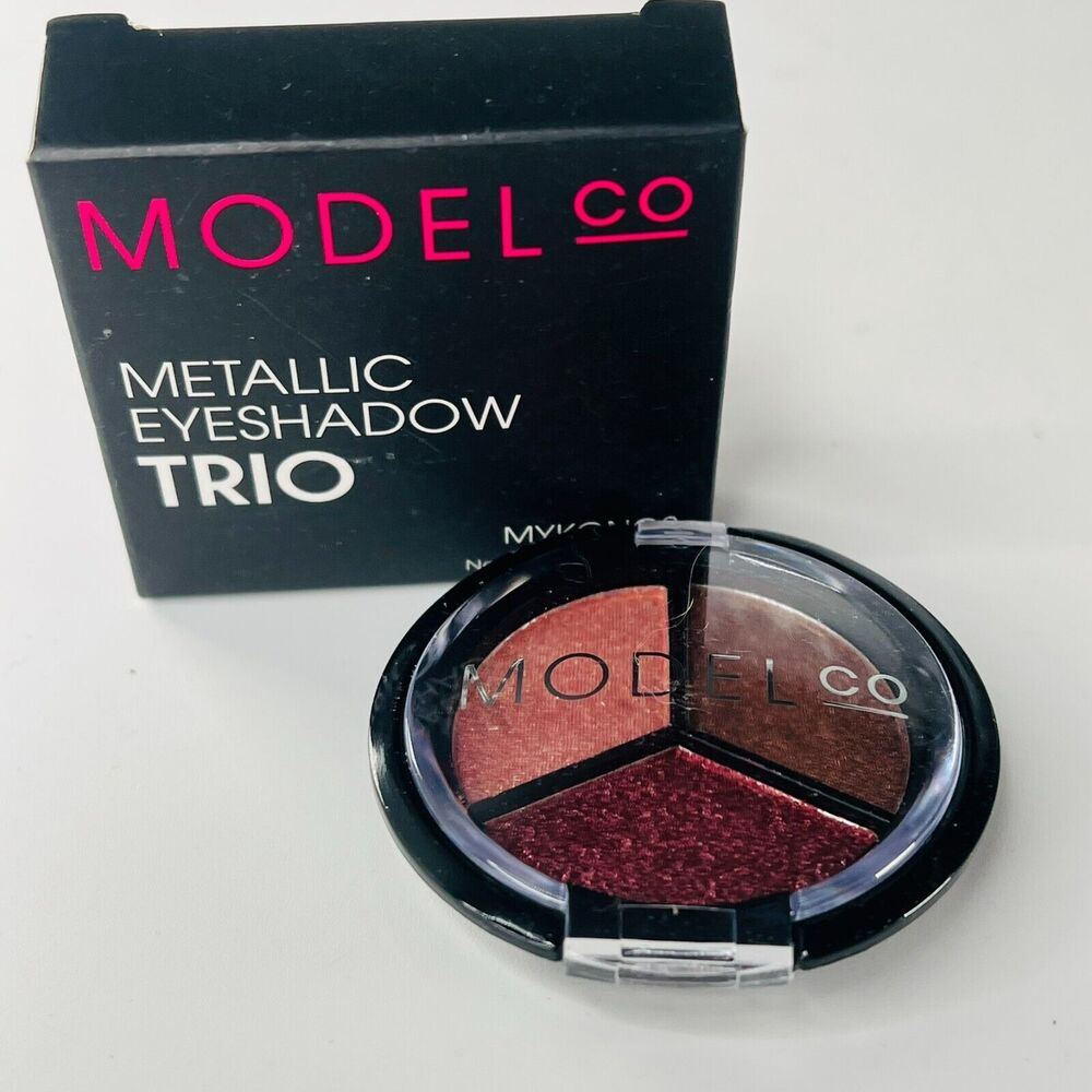Model Co Metallic Eyeshadow Trio Palette Mykonos Warm Neutrals 3g .1oz New NIB
